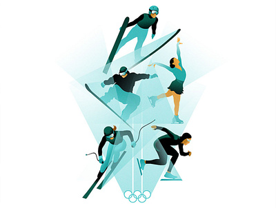 Winter Olympians design illustration illustration design olympics sports sports illustration
