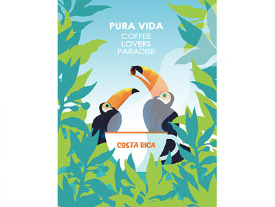 Costa Rica Coffee branding coffee illustration design illustration illustration design packaging