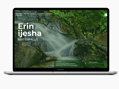 Nature-Erin ijesha waterfall. branding daily ui design figma minimalist nature ui ux web