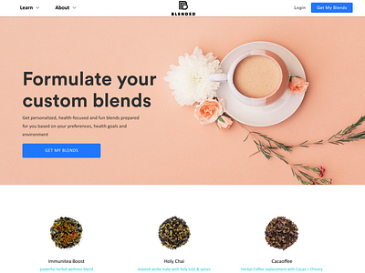 Custom Tea Landing Page