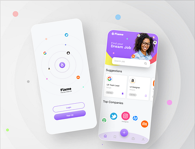 Job Login Mobile App app design designmobileapp figma login mobile ui uidesign uiux ux