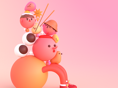 Stacked Up 3d 3dart 3dillustration blender blender3d c4d character characterdesign cinema4d design illustration