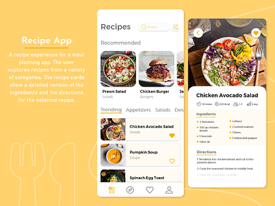 Recipe App adobe xd adobe xd design dailychallenge design food food app mobile app mobile design recipe recipe app ui uidesign ux