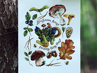 Forest fantasy gifts✨ art berries creature fantasy forest illustration inspiration katherine dae mushrooms watercolorart watercolors акварель