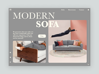 Modern Sofa design landingpage landingpagedesign type ui web website