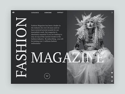 Fashion Magazine design landingpage landingpagedesign minimal type ui web website