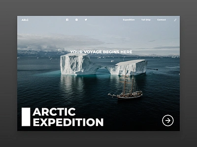 Arctic Expedition design landingpage landingpagedesign minimal type ui ux web website