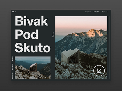 Bivak Pod Skuto design landingpage landingpagedesign minimal type typography ui ux web website