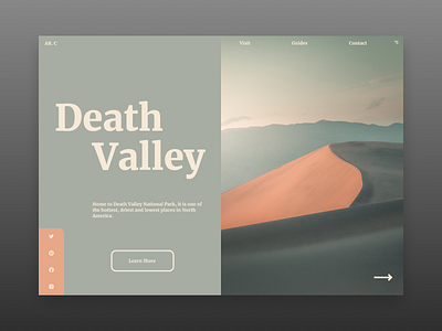 Death Valley design landingpage landingpagedesign minimal type typography ui ux web website