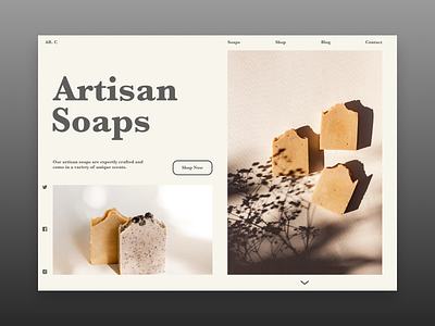 Artisan Soaps design landingpage landingpagedesign minimal type typography ui ux web website