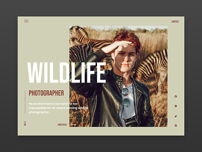 Wildlife Photographer design landingpage landingpagedesign minimal type typography ui ux web website