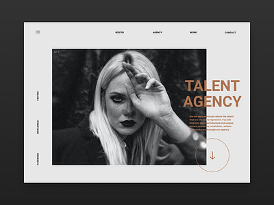 Talent Agency design landingpage landingpagedesign minimal type typography ui ux web website
