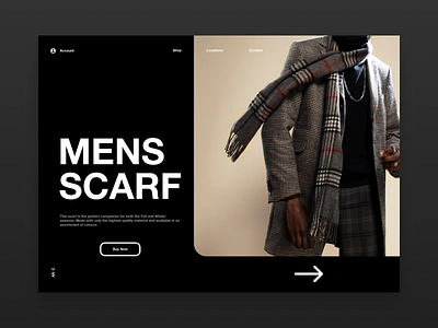 Mens Scarf design landingpage landingpagedesign minimal type typography ui ux web website