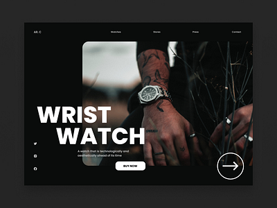 Wrist Watch design landingpage landingpagedesign minimal type typography ui ux web website