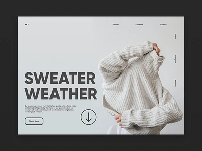 Sweater Weather design landingpage landingpagedesign minimal type typography ui ux web website