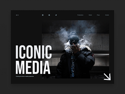 Iconic Media design landingpage landingpagedesign minimal type typography ui ux web website