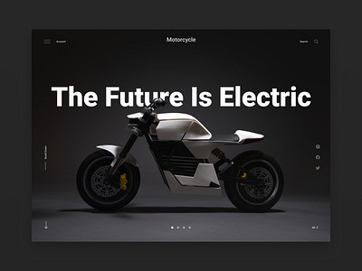 Electric Motorcycle design landingpage landingpagedesign minimal type typography ui ux web website