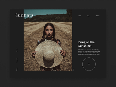 Sunhats design landingpage landingpagedesign minimal type typography ui ux web website