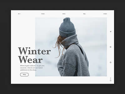 Winter Wear design landingpage landingpagedesign minimal type typography ui ux web website