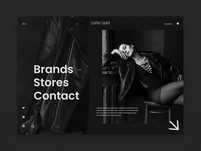 Leather Jacket design landingpage landingpagedesign minimal type typography ui ux web website