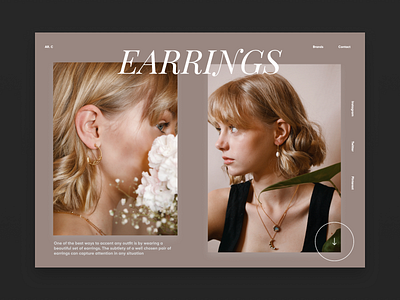 Earrings design landingpage landingpagedesign minimal type typography ui ux web website