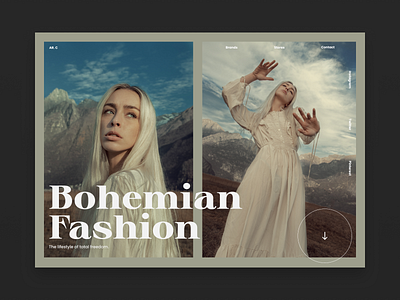 Bohemian Fashion design landingpage landingpagedesign minimal type typography ui ux web website