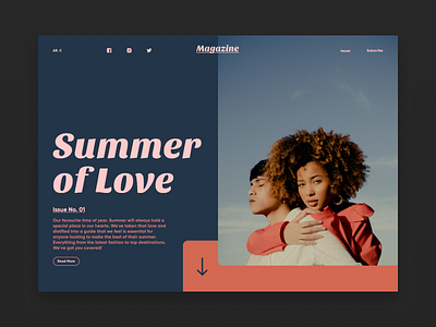 Magazine design landingpage landingpagedesign minimal type typography ui ux web website