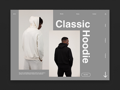 Classic Hoodie design landingpage landingpagedesign minimal type typography ui ux web website