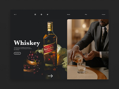 Whiskey design landingpage landingpagedesign minimal type typography ui ux web website