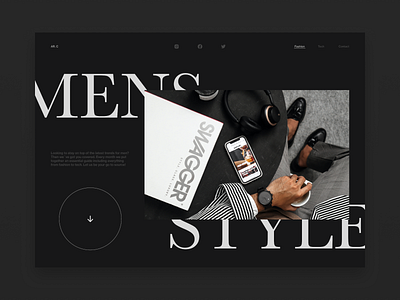 Mens Style design graphic design landingpage landingpagedesign minimal type typography ui web website