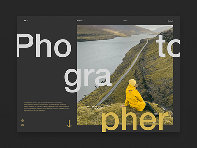 Photographer design graphic design landingpage landingpagedesign minimal type typography ui web website