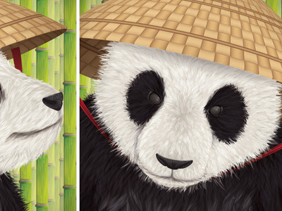 Panda Diptych brush illustration illustrator tutorial vector