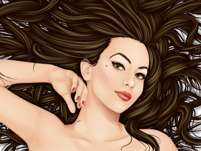 Carried Away hair illustration illustrator pin up vector