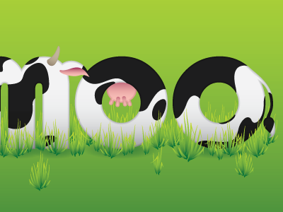 Moo illustration illustrator tutorial typography vector