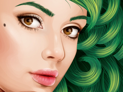 Green illustration illustrator portrait tutorial vector