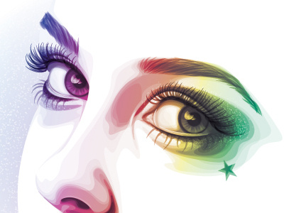 Rainbow illustrator portrait tutorial vector