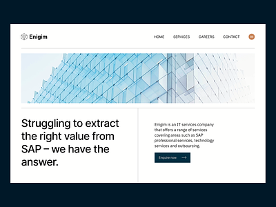 Enigim Website architecture blue branding business clean inter minimal ui website white