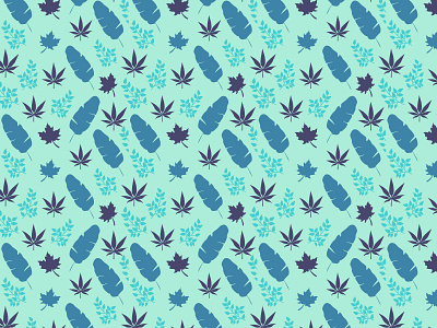 Leaf seamless surface pattern design with banana, maple, twigs background banana leaf blue cover leaf leaves maple marijuana pattern design seamless surface pattern tropical twigs vector wallpaper