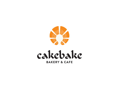 Cakebake bakery brand cafe cake creative design illustration logo