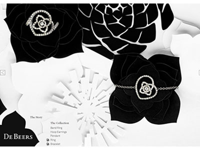 Paper-cut flowers for De Beers