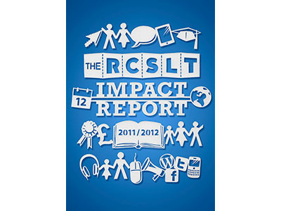 The RCSLT Impact Report blue clean icons illustration paper papercut