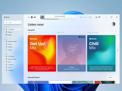 Apple Music on Windows 11 by Konrad Filipowicz on Dribbble