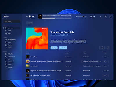 Apple Music on Windows 11 by Konrad Filipowicz on Dribbble