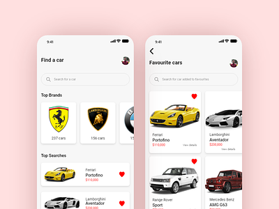 Car Purchase App app design mobile app ui ux vehicle