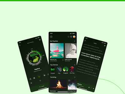 Music Player Mobile App design listen mobile app music music player player song ui uiux ux