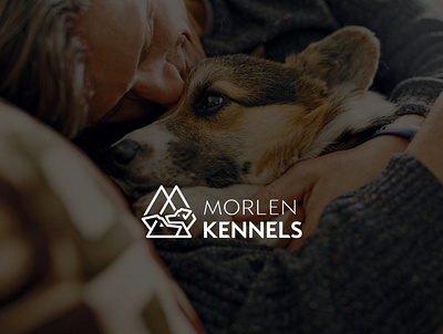 Dog kennel logo branding design logo