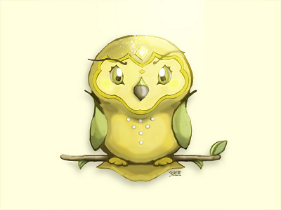 Yellow Owl art bird bright character character design design graphic illustration owl speedpaint tuesday yellow