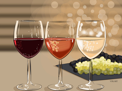 For the weekend evening Illustration Glass of wine