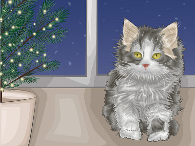 Beloved pets adobe photoshope card graphic design illustration new year иллюстрация