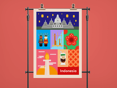 Indonesia's 75th Independence art design graphic design illustration illustrator indonesia indonesia designer minimal tourism typography ui